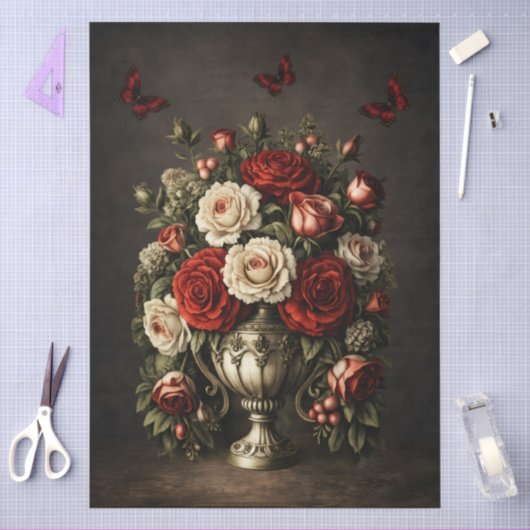 Stunning Rustieke Elegante Bloem Meubel Decoupage Tissuepapier (Craft)