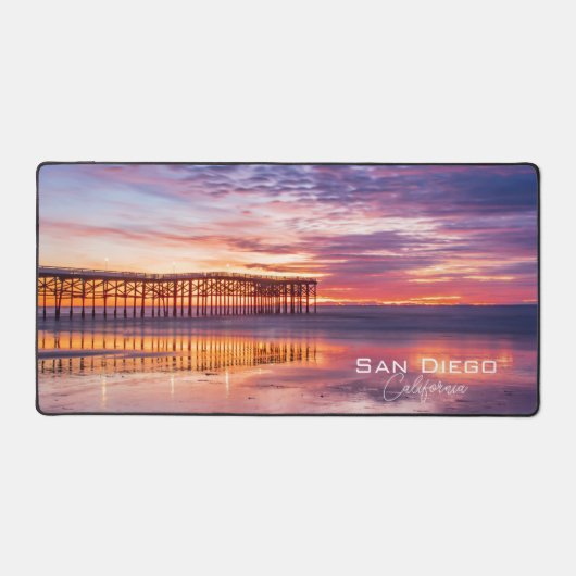 Stunning San Diego California Beach Pier Sunset Bureaumat (Voorkant)