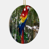 Stunning Scarlet Macaw Parrot Keramisch Ornament (Rechts)