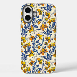 Stunning Seamless Pattern of Flowers and Leaves iPhone 16 Plus Hoesje