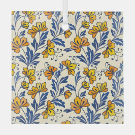 Stunning Seamless Pattern of Flowers and Leaves Glas Ornament