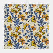 Stunning Seamless Pattern of Flowers and Leaves Glas Ornament (Achterkant)