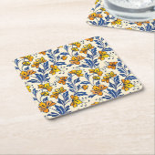 Stunning Seamless Pattern of Flowers and Leaves Kartonnen Onderzetters (Schuin)