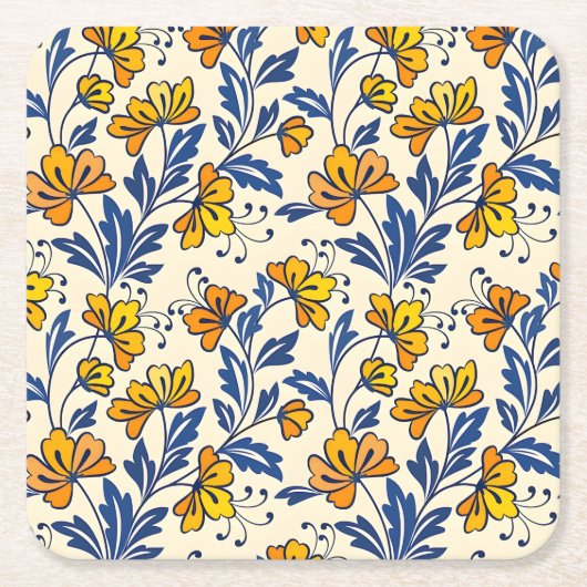 Stunning Seamless Pattern of Flowers and Leaves Kartonnen Onderzetters (Voorkant)