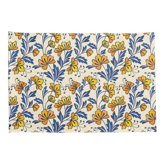 Stunning Seamless Pattern of Flowers and Leaves Kussensloop (Achterkant-Rechts)