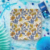 Stunning Seamless Pattern of Flowers and Leaves Papieren Bordje (Feest)