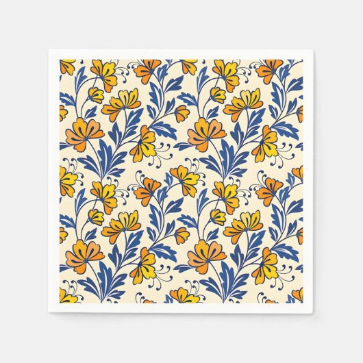 Stunning Seamless Pattern of Flowers and Leaves Servet (Voorkant)