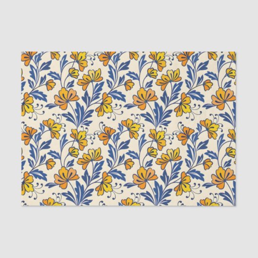 Stunning Seamless Pattern of Flowers and Leaves Tissuepapier (Voorkant)