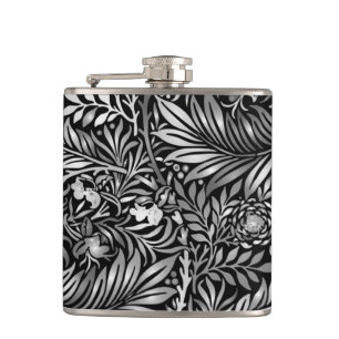Stunning Silver Fern Glass Heupfles
