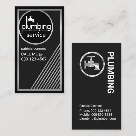 Stunning Silver Plumbing Frame Visitekaartje (Voorkant / Achterkant)