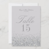 Stunning Sliver Glitter Bruiloft Tafel Nummer Kaar Kaart (Voorkant)