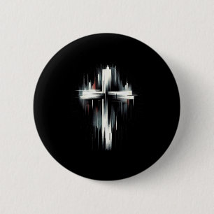 Stunning straatkunst grafische christelijke kruis  ronde button 5,7 cm