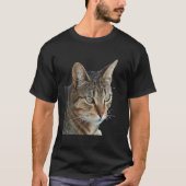 Stunning Tabby Cat Close Up Portrait Vector T-shirt (Voorkant)