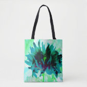 Stunning Teal and Black Cactus Dahlia Tote Bag (Voorkant)