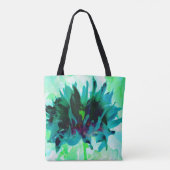 Stunning Teal and Black Cactus Dahlia Tote Bag (Achterkant)