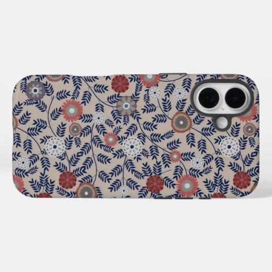 Stunning Teal and Magenta Foliage Pattern  Case-Mate iPhone Case (Achterkant (horizontaal))