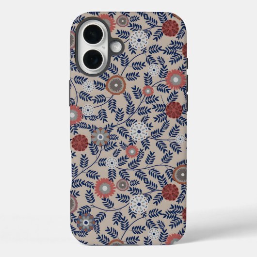 Stunning Teal and Magenta Foliage Pattern  Case-Mate iPhone Case (Achterkant)