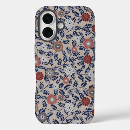 Stunning Teal and Magenta Foliage Pattern  Case-Mate iPhone Case (Achterkant)