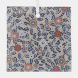 Stunning Teal and Magenta Foliage Pattern  Glas Ornament