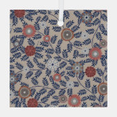 Stunning Teal and Magenta Foliage Pattern  Glas Ornament (Achterkant)