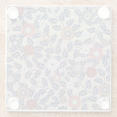 Stunning Teal and Magenta Foliage Pattern Glazen Onderzetter (Achterkant)