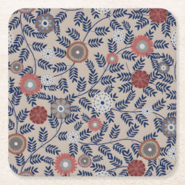 Stunning Teal and Magenta Foliage Pattern  Kartonnen Onderzetters