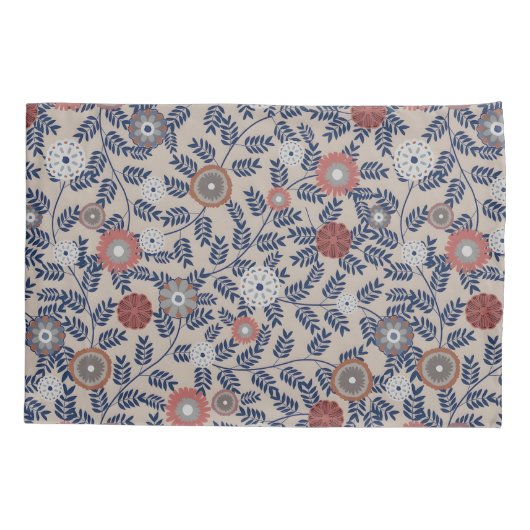 Stunning Teal and Magenta Foliage Pattern  Kussensloop (Achterkant-Links)