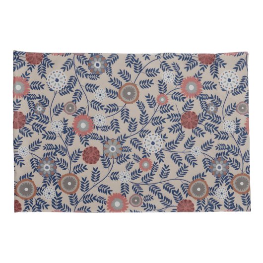 Stunning Teal and Magenta Foliage Pattern  Kussensloop (Achterkant-Rechts)