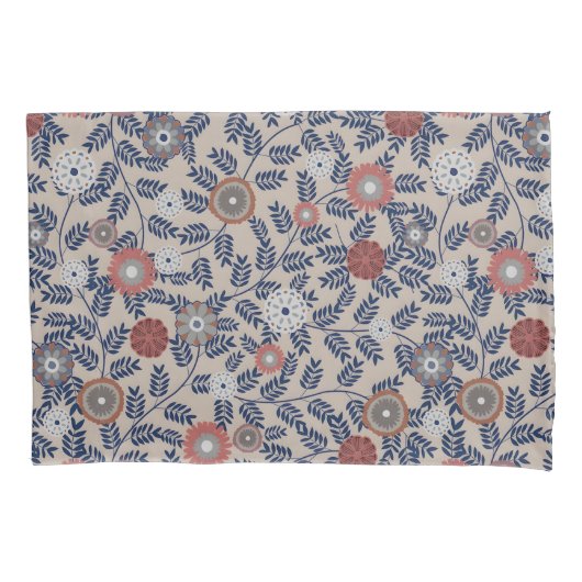 Stunning Teal and Magenta Foliage Pattern  Kussensloop (Voorkant-Links)