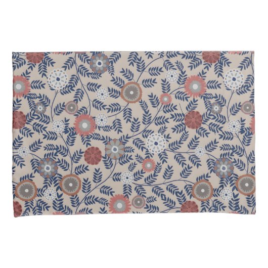 Stunning Teal and Magenta Foliage Pattern  Kussensloop (Voorkant-Rechts)