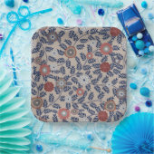 Stunning Teal and Magenta Foliage Pattern  Papieren Bordje (Feest)