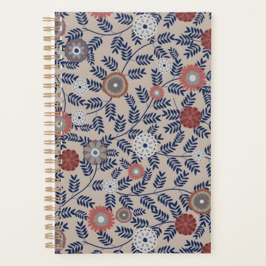 Stunning Teal and Magenta Foliage Pattern  Planner (Voorkant)