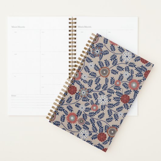 Stunning Teal and Magenta Foliage Pattern  Planner (Display)