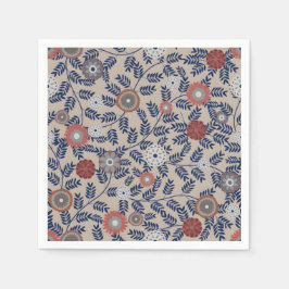 Stunning Teal and Magenta Foliage Pattern  Servet