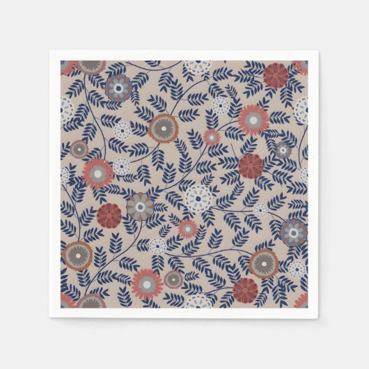 Stunning Teal and Magenta Foliage Pattern  Servet (Voorkant)