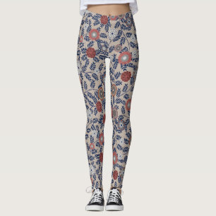 Stunning Teal en Magenta Loofpatroon Leggings