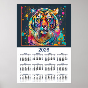 Stunning Tijger Watercolor Agenda 2026  Poster