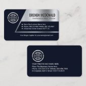 Stunning Trapezium Silver Layer Business Owner Visitekaartje (Voorkant / Achterkant)