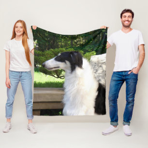 Stunning Tri Borzoi Plush Fleece Throw