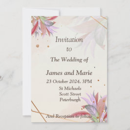 Stunning Trouw Uitnodiging, herfstbladeren Kaart