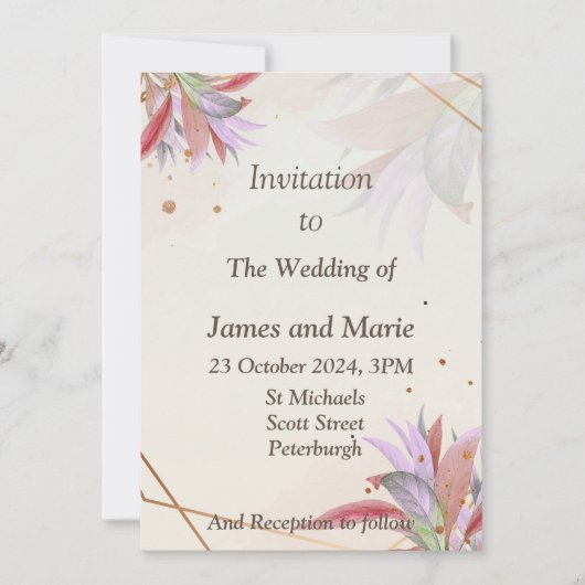 Stunning trouwkaart, herfstbladeren kaart (Voorkant)