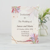 Stunning trouwkaart, herfstbladeren kaart (Staand voorkant)