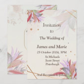 Stunning trouwkaart, herfstbladeren kaart (Voorkant / Achterkant)