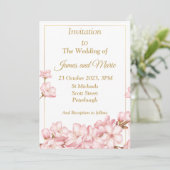 Stunning Trouwkaart, roze bloesem Kaart (Staand voorkant)