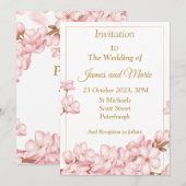 Stunning Trouwkaart, roze bloesem Kaart (Voorkant / Achterkant)