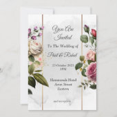 Stunning Trouwkaart, roze/witte bloemen Kaart (Voorkant)