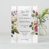 Stunning Trouwkaart, roze/witte bloemen Kaart (Staand voorkant)