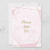 Stunning trouwuitnodiging, roze marmering kaart (Achterkant)