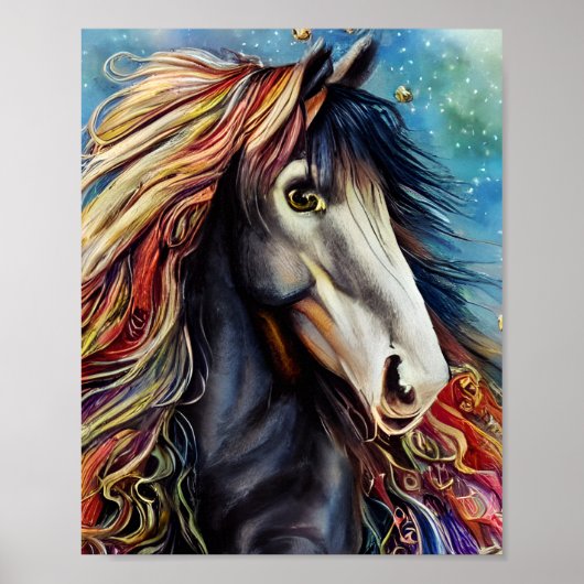 Stunning Ulta Realistic Gypsy Horse Triptych Poster (Voorkant)