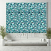 Stunning Underwater Shells Aquamarine Blue Mosaic  Tegeltje